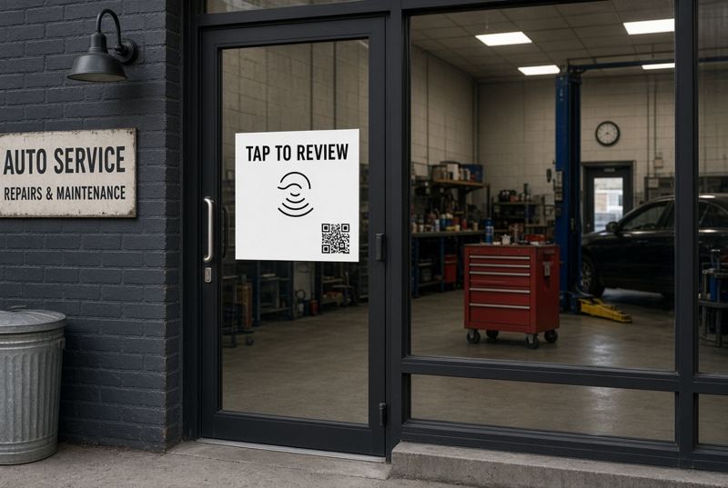 Example window cling on a shop door